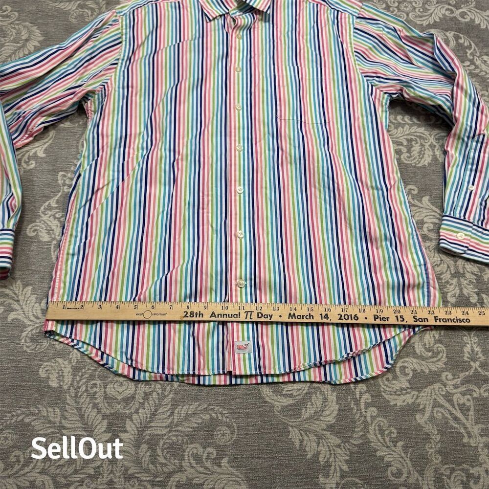 Vineyard Vines Men's L Striped Button-Up Shirt Multicolor Long Sleeve - Picture 4 of 7